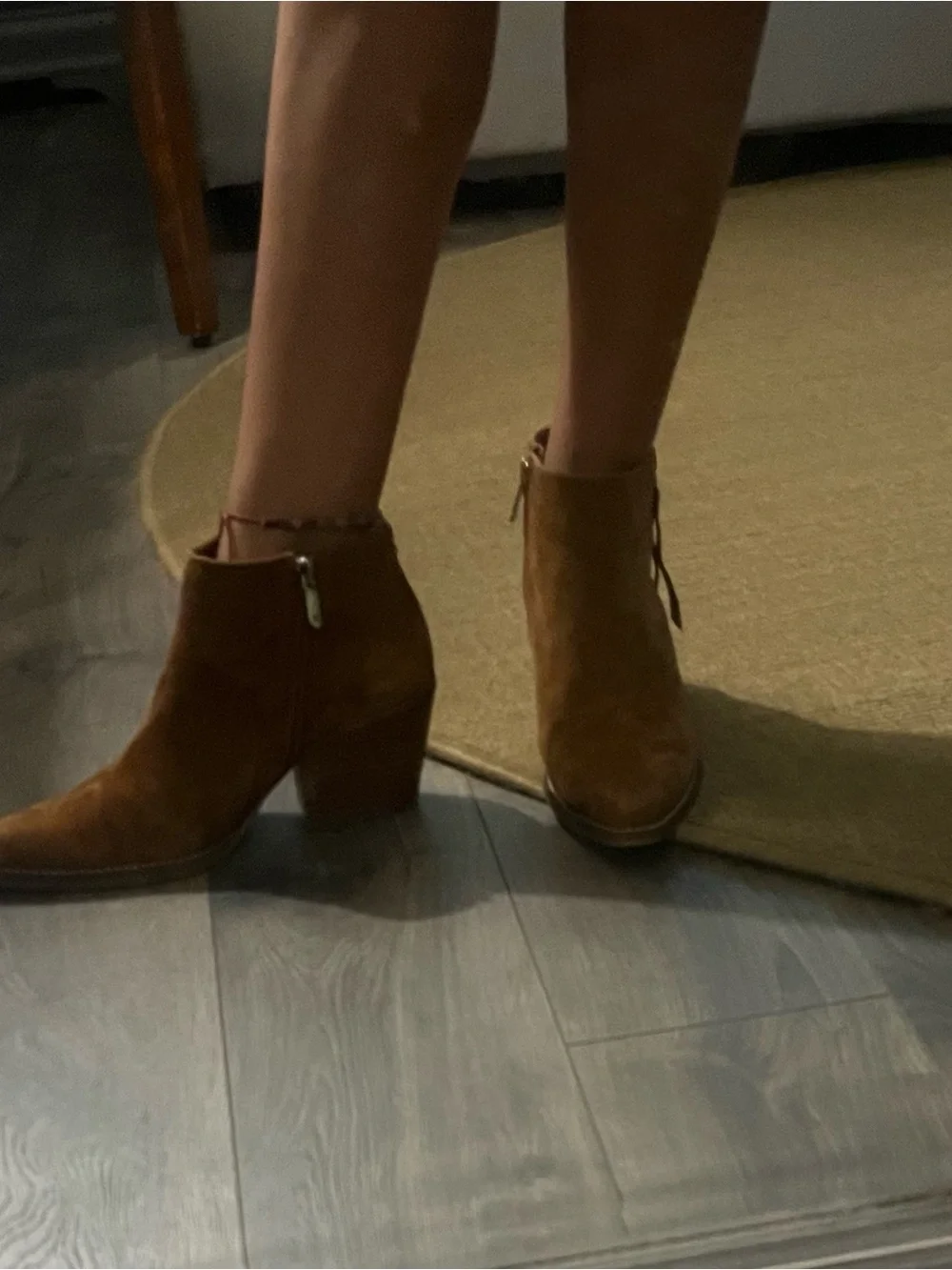 Sam Edelman Women’s Suede Ankle Boots in Cognac Brown